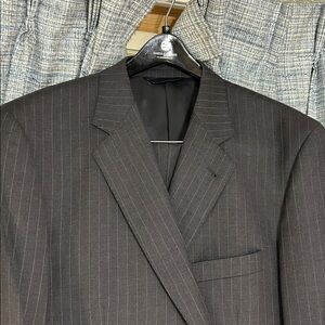 Sardis Clothiers luxury suits. Classic charcoal gray Pinstripe Men's suit